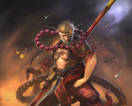 monkey warrior fantasy Sun Wukong fantasy warrior HD Desktop Wallpaper | Background Image