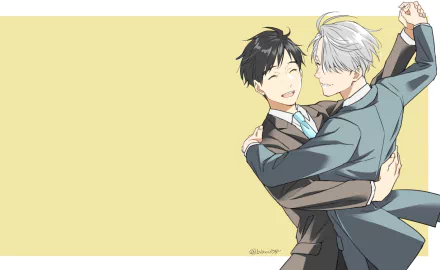 Victor Nikiforov Yuuri Katsuki Anime Yuri!!! on ICE HD Desktop Wallpaper | Background Image
