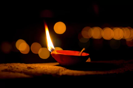 bokeh candle religious Diwali HD Desktop Wallpaper | Background Image