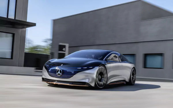 silver car concept car electric car car Mercedes-Benz Mercedes-Benz Vision EQ vehicle Mercedes-Benz Vision EQS HD Desktop Wallpaper | Background Image