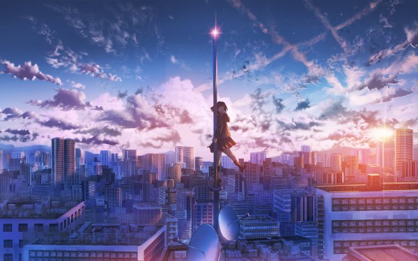 Anime Ciudad Cielo Fondo de pantalla HD | Fondo de Escritorio