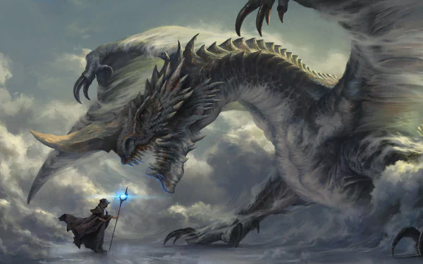 staff fantasy dragon HD Desktop Wallpaper | Background Image