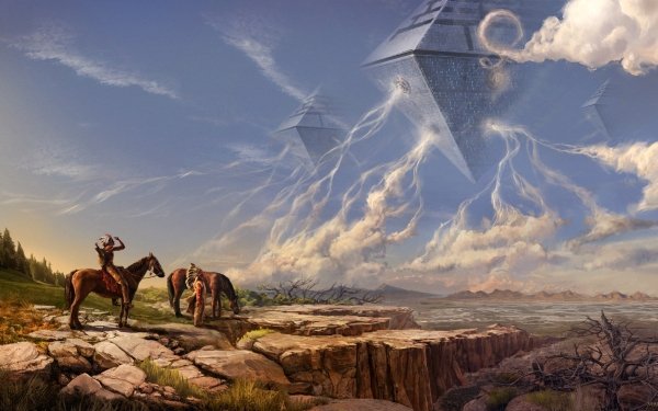 Sci Fi Spaceship Horse Native American HD Wallpaper | Background Image