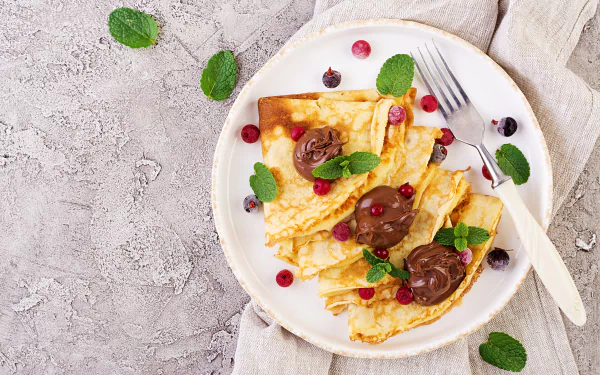 Nutella breakfast food crêpe HD Desktop Wallpaper | Background Image