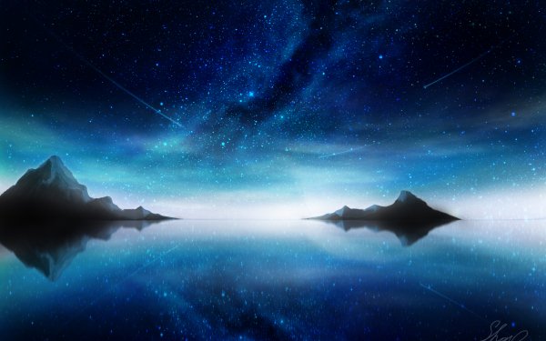 Artistic Nature Starry Sky Reflection HD Wallpaper | Background Image