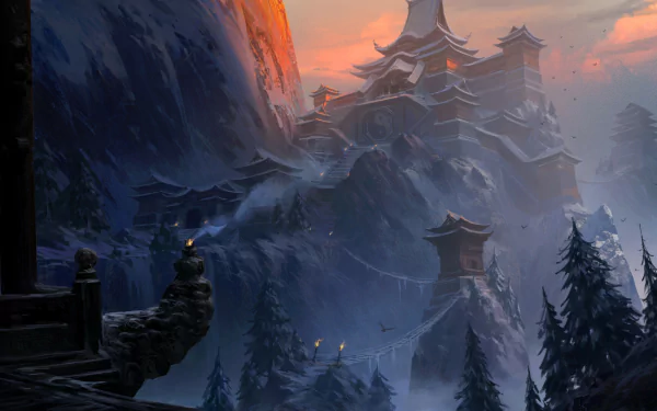  Taoist Temple on the snowy mountain by Haoran Li