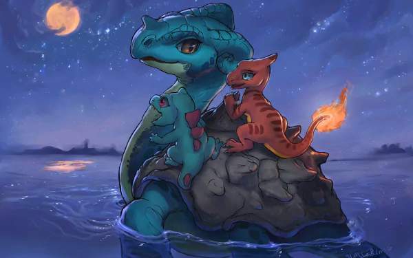 Charmeleon (Pokémon) Lapras (Pokémon) Anime Pokemon HD Desktop Wallpaper | Background Image