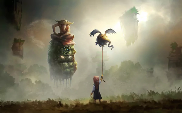 little girl dragon fantasy child HD Desktop Wallpaper | Background Image