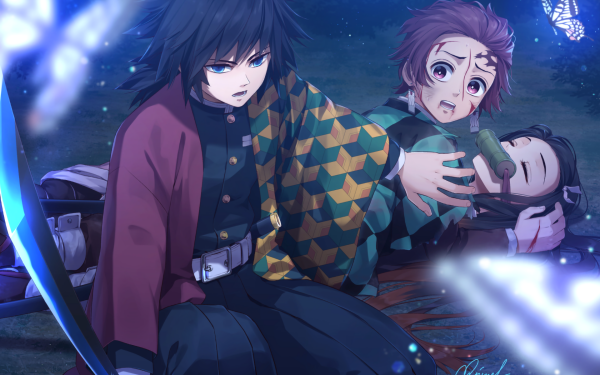 Anime Demon Slayer: Kimetsu no Yaiba Demon Slayer Giyuu Tomioka Tanjiro Kamado Nezuko Kamado HD Wallpaper | Background Image