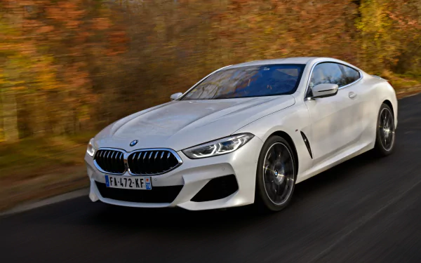 grand tourer white car car BMW 840d BMW vehicle BMW 8 Series HD Desktop Wallpaper | Background Image