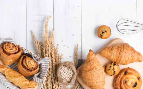 viennoiserie croissant food breakfast HD Desktop Wallpaper | Background Image