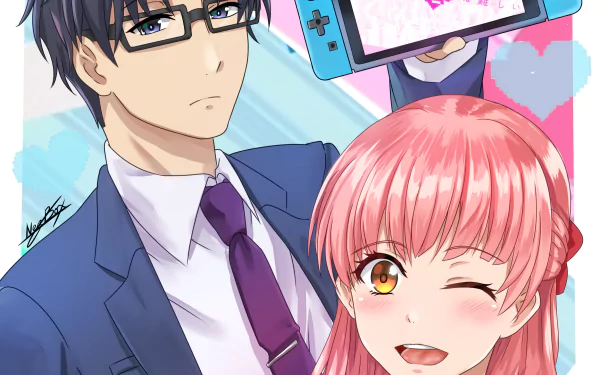 Hirotaka Nifuji Narumi Momose Anime Wotaku ni Koi wa Muzukashii HD Desktop Wallpaper | Background Image