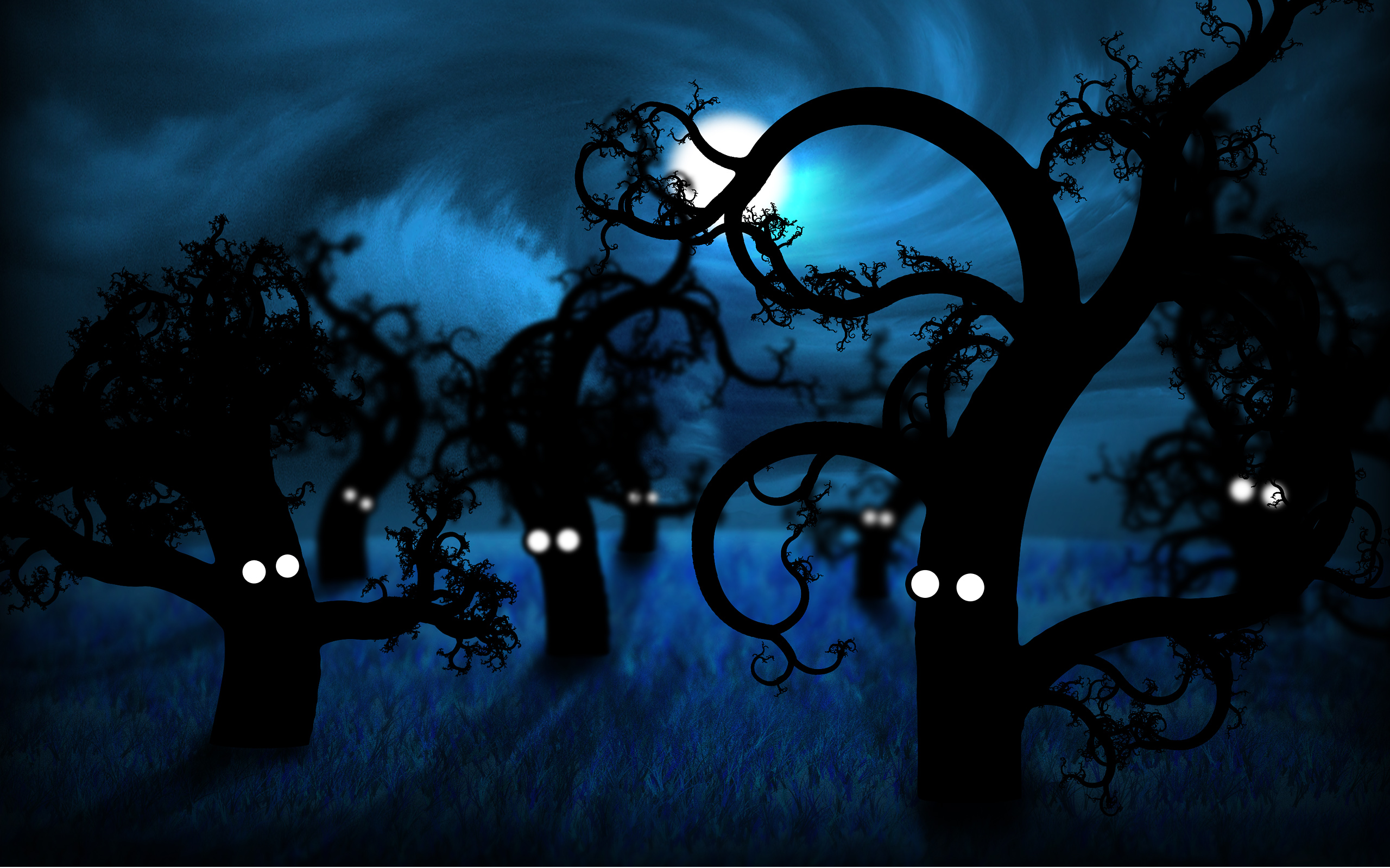 Artistic desktop wallpaper with a tree.