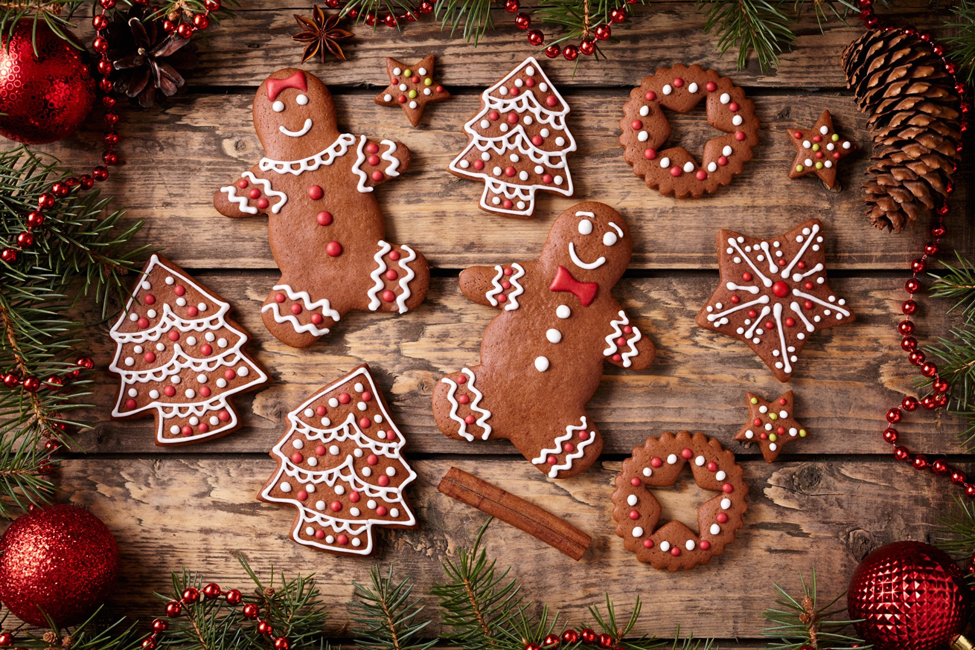 Download Gingerbread Christmas Ornaments Christmas Food Cookie HD Wallpaper