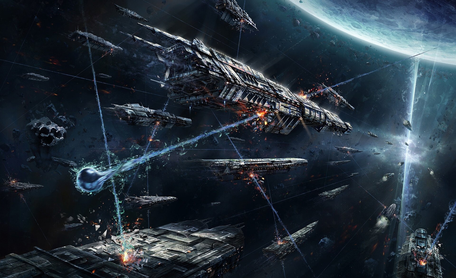 Download The Three-Body Problem Space Battle Sci Fi Spaceship  HD Wallpaper by Enzhe Zhao