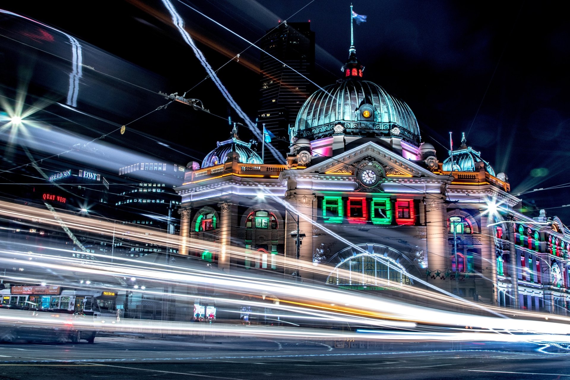 Download Architecture Building Australia Melbourne Night Light Photography Time Lapse 4k Ultra HD Wallpaper by Matt Zhang