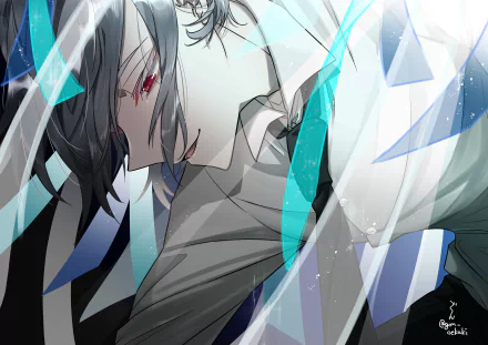 grey hair red eyes Anime Original HD Desktop Wallpaper | Background Image