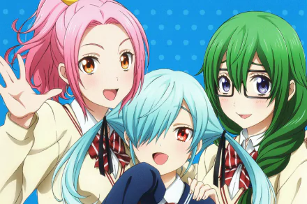 Meiko Otsuka Maria Sarushima Noa Takigawa Anime Yamada-kun and the Seven Witches HD Desktop Wallpaper | Background Image