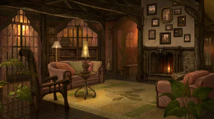 fireplace fantasy room HD Desktop Wallpaper | Background Image
