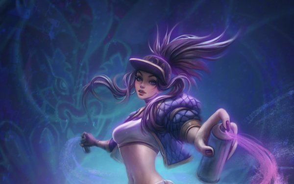 Video Game League Of Legends Purple Hair Purple Eyes Akali HD Wallpaper | Background Image