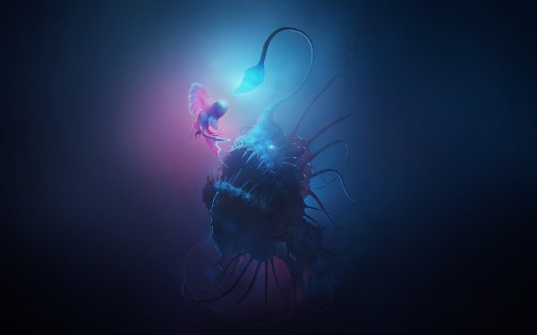 Fantasy Sea Monster Underwater Fish Creature HD Wallpaper | Background Image
