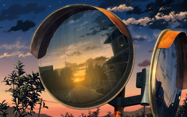 Anime Original Sunset Starry Sky Mirror HD Wallpaper | Background Image