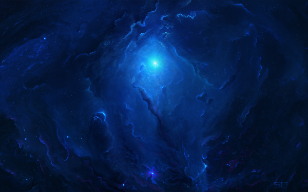 Sci Fi Nebula Space Blue Cosmos Stars HD Wallpaper | Background Image
