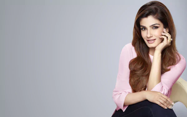 brown eyes long hair Bollywood actress Indian brunette woman Raveena Tandon HD Desktop Wallpaper | Background Image