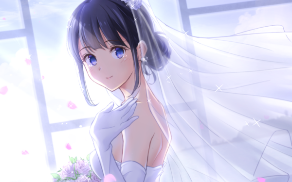Anime Rascal Does Not Dream of Bunny Girl Senpai Shoko Makinohara Wedding Dress HD Wallpaper | Background Image