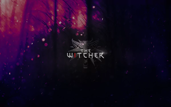 4K Ultra HD PC desktop wallpaper featuring a dark, atmospheric forest scene with The Witcher 3: Wild Hunt logo at the center.
