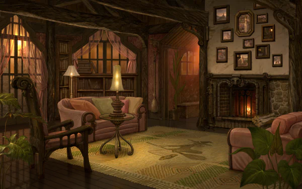 fireplace fantasy room HD Desktop Wallpaper | Background Image