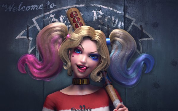 Comics Harley Quinn DC Comics Blonde Twintails Face Blue Eyes HD Wallpaper | Background Image