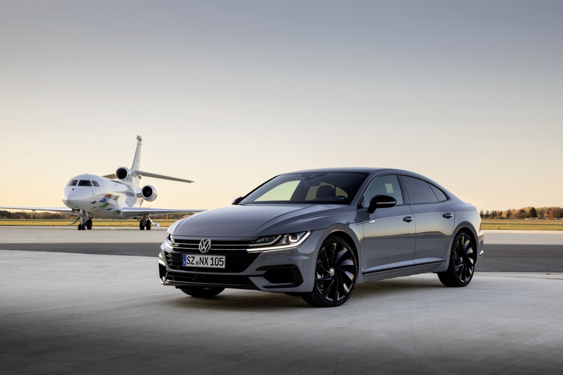 Download Silver Car Compact Car Car Volkswagen Vehicle Volkswagen Arteon R-Line 4k Ultra HD Wallpaper