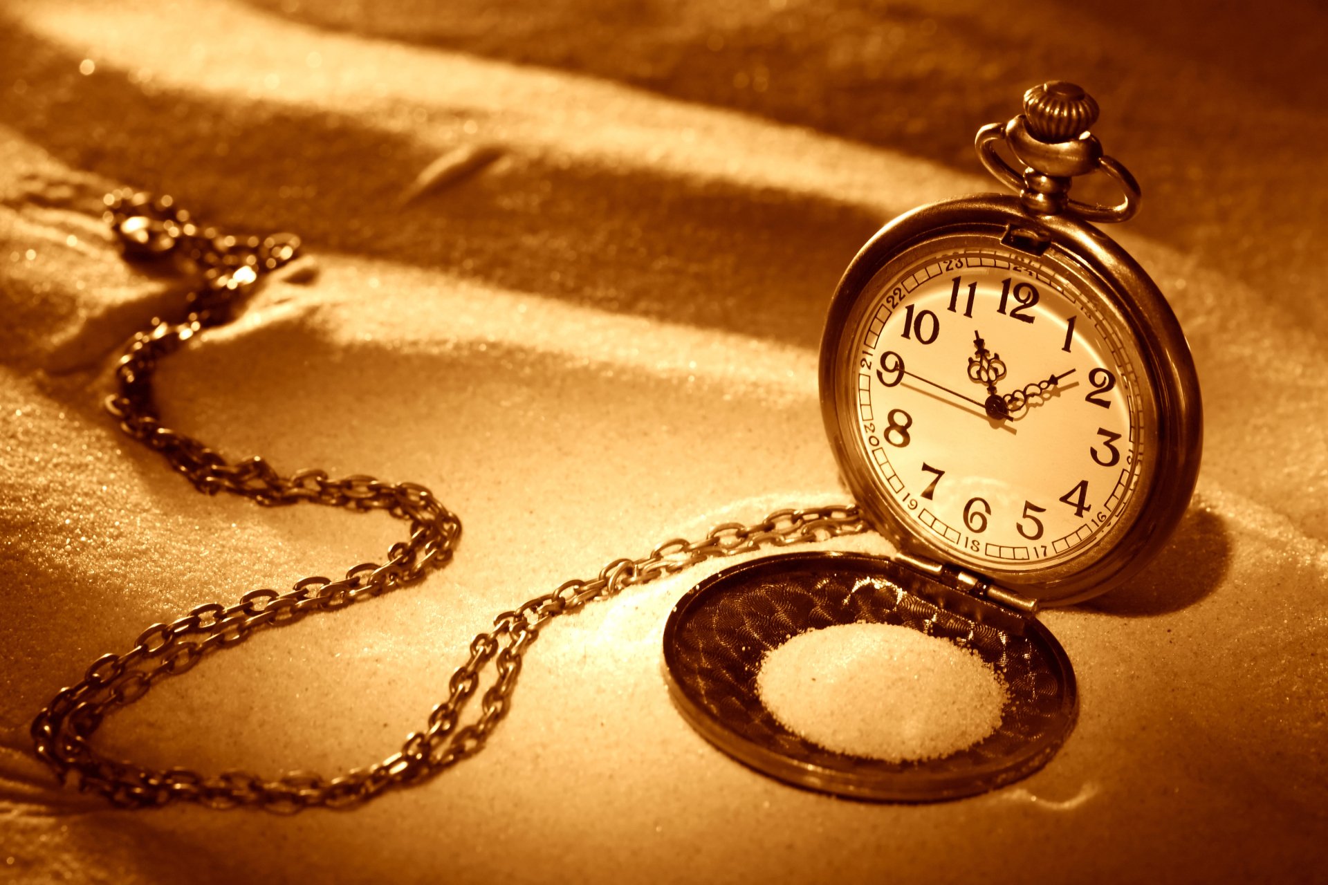 Download Pocket Watch Sand Man Made Watch HD Wallpaper
