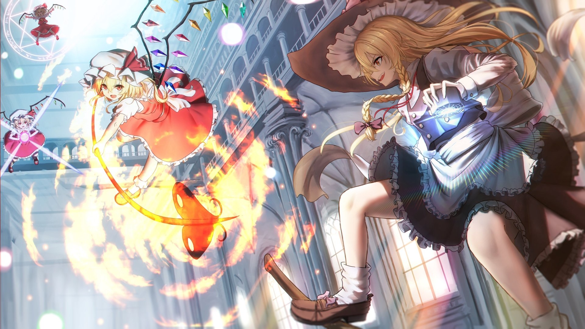 Download Flandre Scarlet Marisa Kirisame Anime Touhou HD Wallpaper by てらぐち