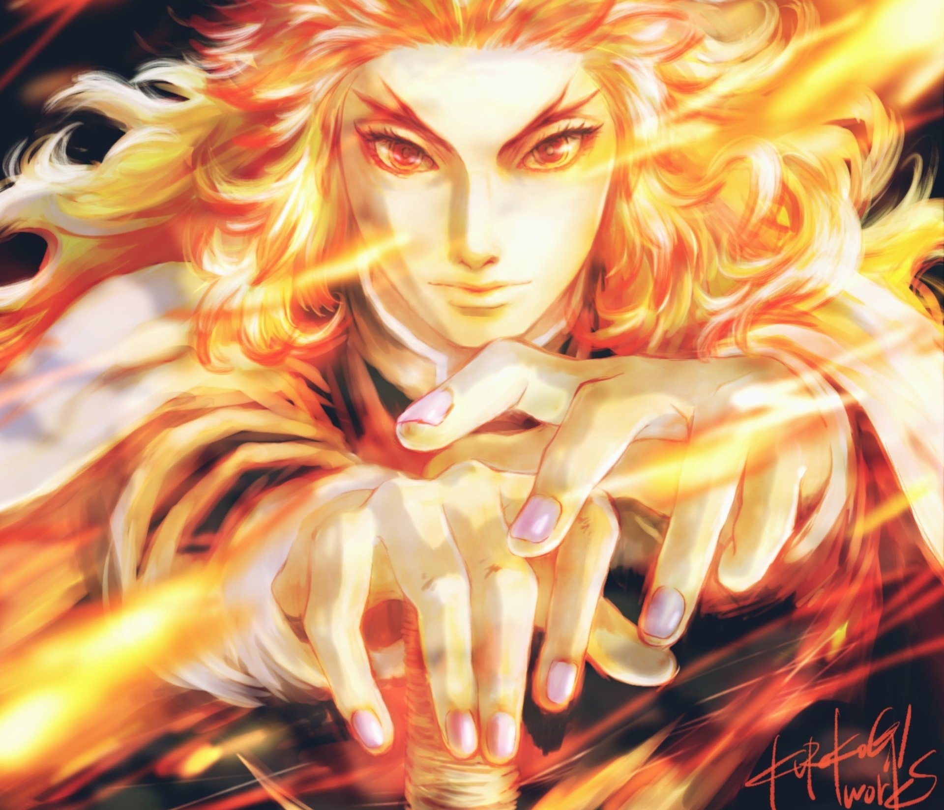 Download Kyojuro Rengoku Anime Demon Slayer: Kimetsu No Yaiba HD Wallpaper by KUROKOGIworks