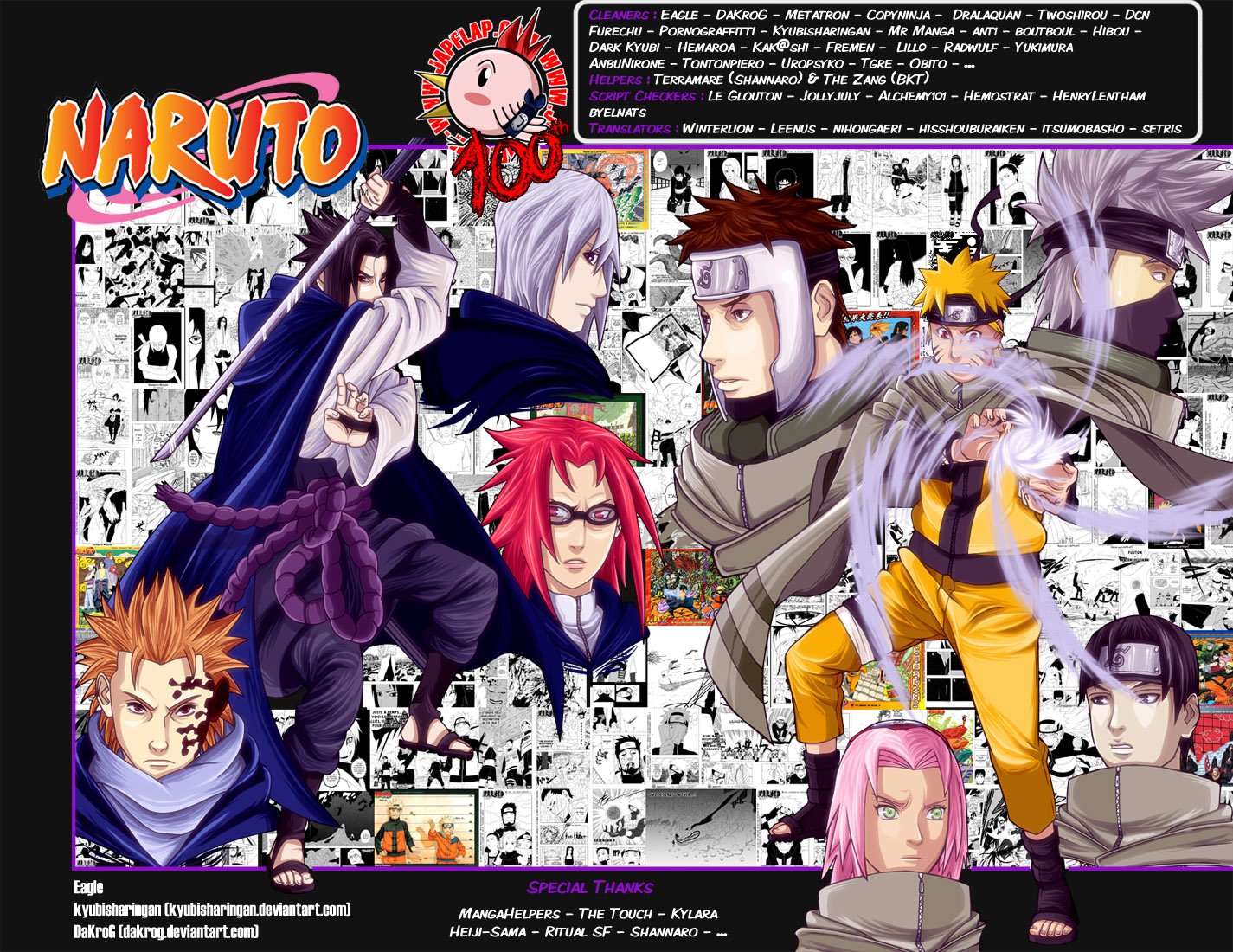 HD desktop wallpaper featuring characters from the anime Naruto: Tsunade, Sakura Haruno, Sai, Shikamaru Nara, Hinata Hyuga, Sasuke Uchiha, Yamato, Kakashi Hatake, and Naruto Uzumaki. Background is manga-style.