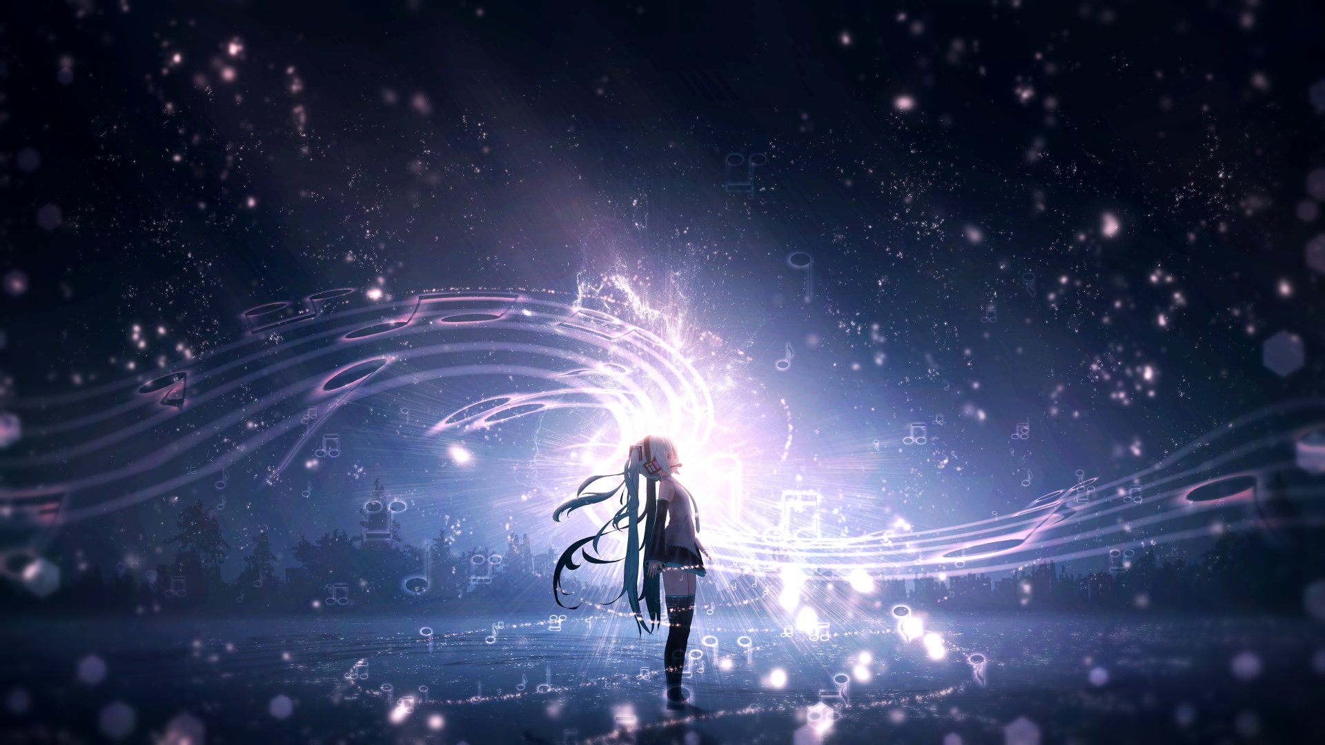 Download Long Hair Blue Hair Hatsune Miku Anime Vocaloid 4k Ultra HD Wallpaper by furi / ふーり