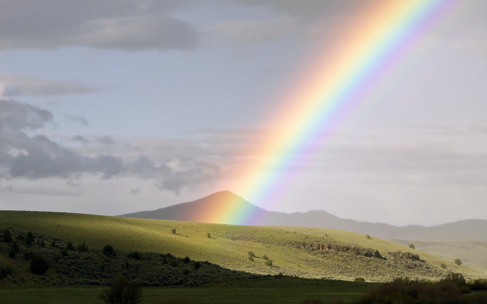 Download Cloud Hill Valley Nature Rainbow HD Wallpaper by Adair TD