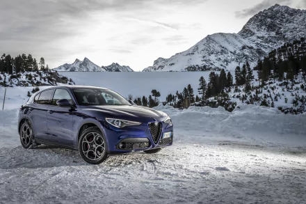 SUV car Alfa Romeo snow vehicle Alfa Romeo Stelvio HD Desktop Wallpaper | Background Image