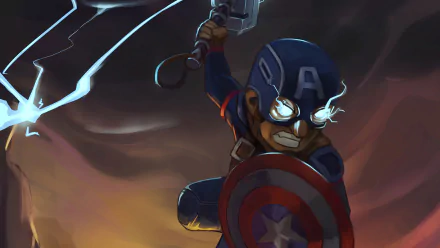 chibi Comic Captain America HD Desktop Wallpaper | Background Image