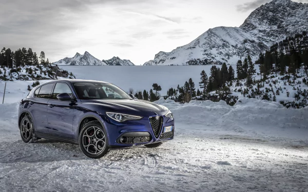 SUV car Alfa Romeo snow vehicle Alfa Romeo Stelvio HD Desktop Wallpaper | Background Image