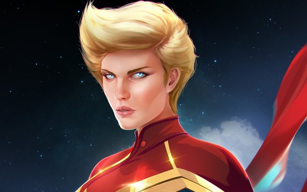 Comics Captain Marvel Blonde Blue Eyes Short Hair HD Wallpaper | Background Image