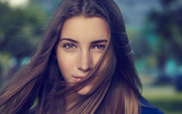 Women Face Model Brown Eyes Stare Brunette HD Wallpaper | Background Image