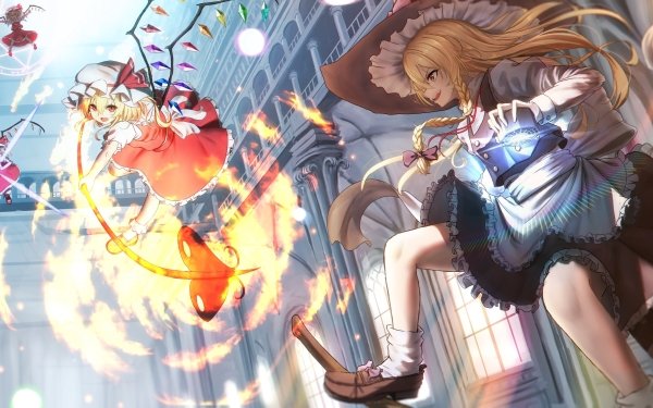 Anime Touhou Marisa Kirisame Flandre Scarlet HD Wallpaper | Background Image