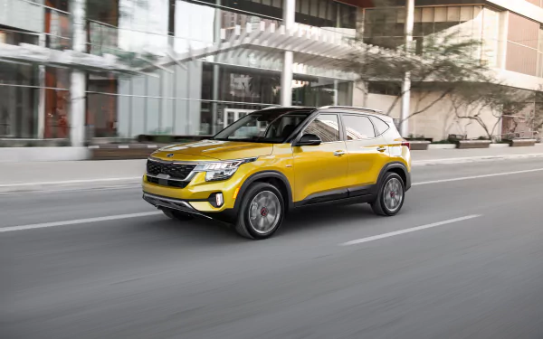 SUV yellow car car Kia vehicle Kia Seltos HD Desktop Wallpaper | Background Image