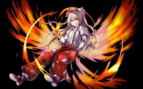 Fujiwara no Mokou Anime Touhou HD Desktop Wallpaper | Background Image