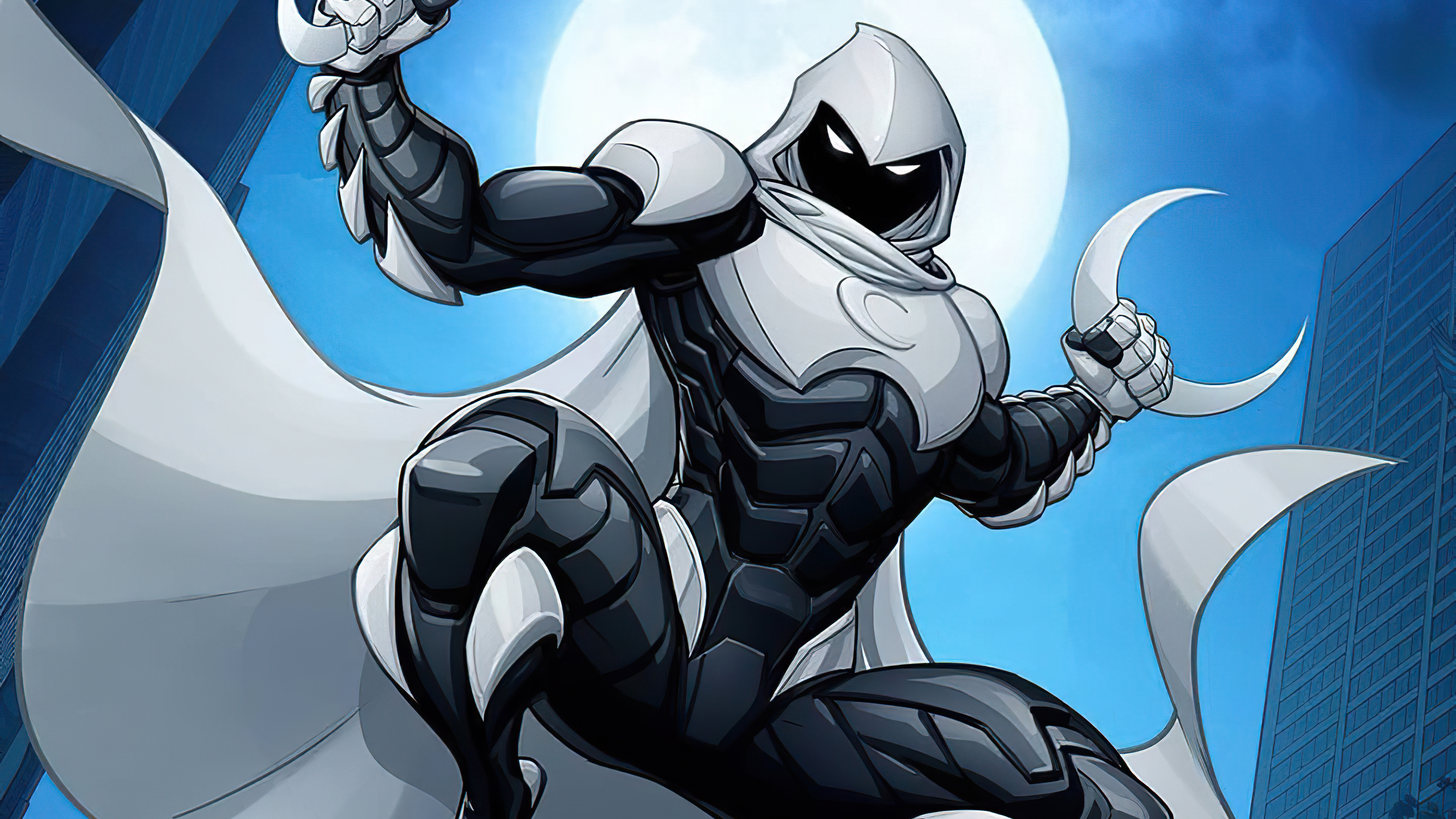 Moon Knight Monochrome 4K HD Superheroes Wallpapers, HD Wallpapers