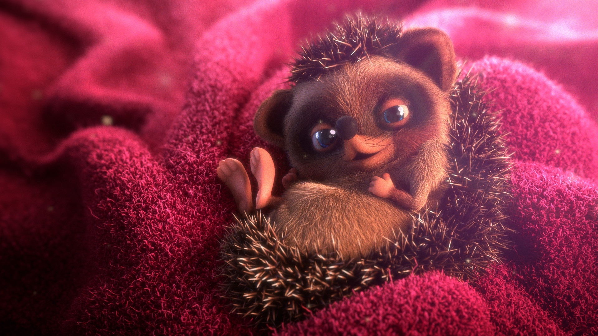 Cuddly Baby Hedgehog in a Blanket by Ludovic LIEME