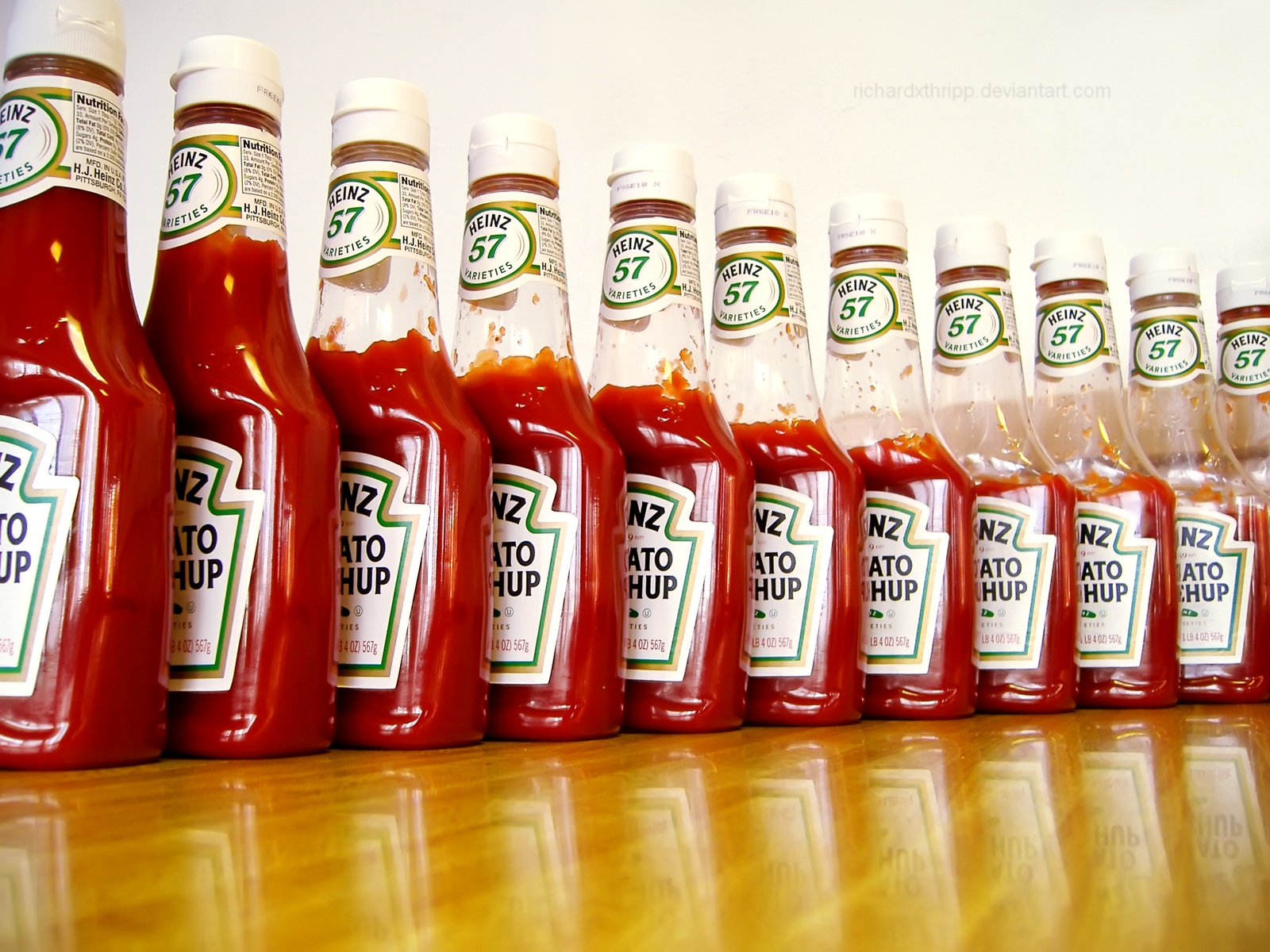 Ketchup bottle on a vibrant background
